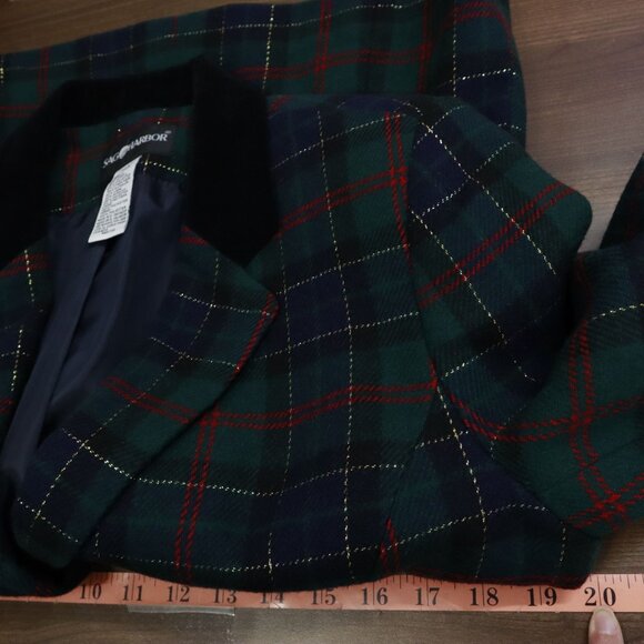 Sag Harbor Wool Blazer Women 8 Multi Preppy Classic Academia Dark Academia Retro - Picture 10 of 15